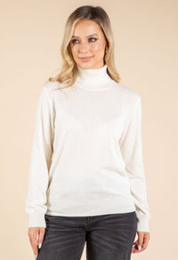 Polo Neck Silk Cashmere Blend Jumper