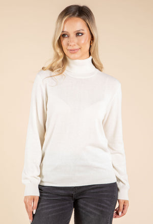 Polo Neck Silk Cashmere Blend Jumper