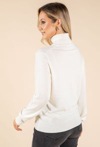 Polo Neck Silk Cashmere Blend Jumper