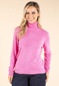 Polo Neck Silk Cashmere Blend Jumper
