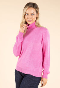 Polo Neck Silk Cashmere Blend Jumper