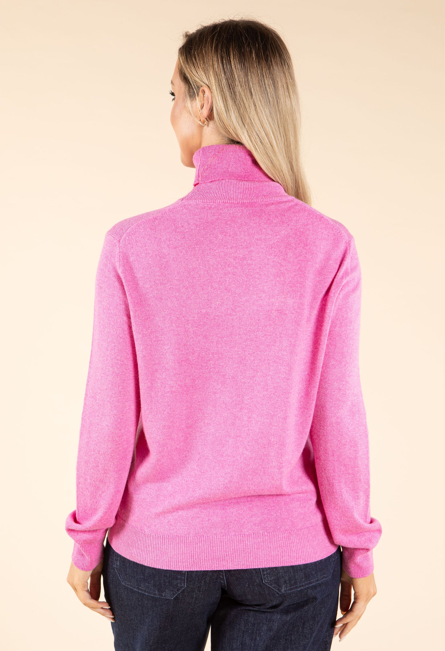 Polo Neck Silk Cashmere Blend Jumper