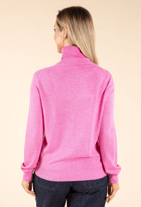 Polo Neck Silk Cashmere Blend Jumper