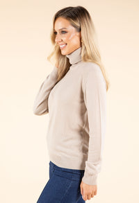Polo Neck Silk Cashmere Blend Jumper