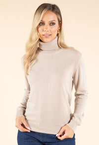Polo Neck Silk Cashmere Blend Jumper