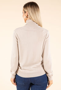 Polo Neck Silk Cashmere Blend Jumper