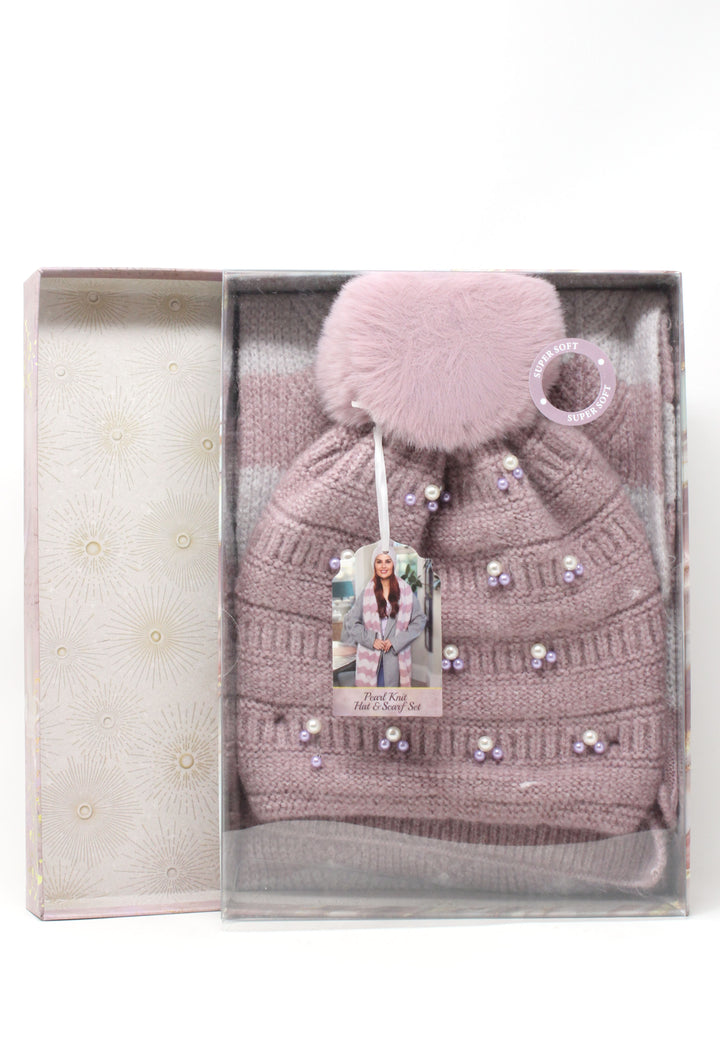 Pearl Hat and Scarf Giftset