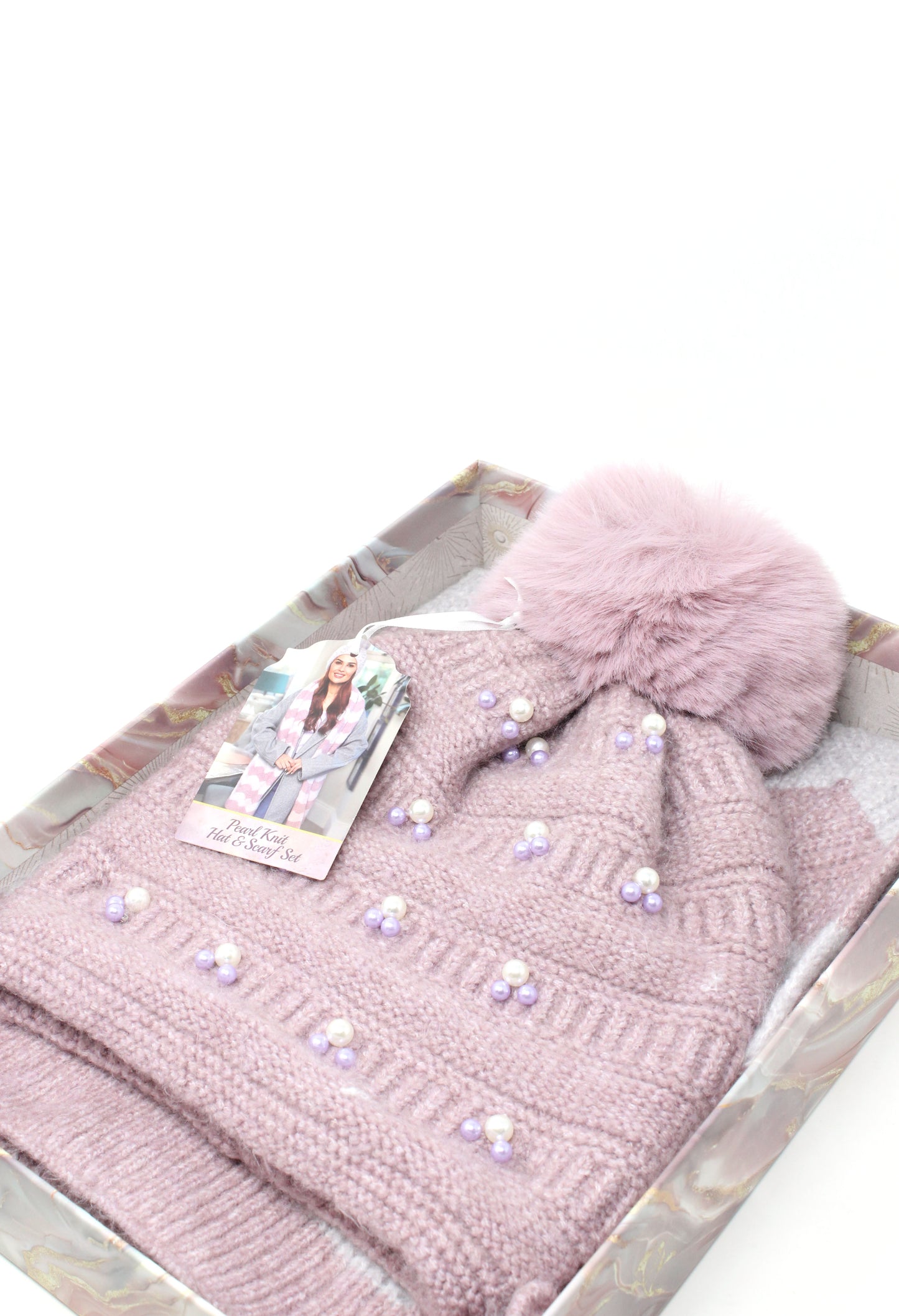 Pearl Hat and Scarf Giftset