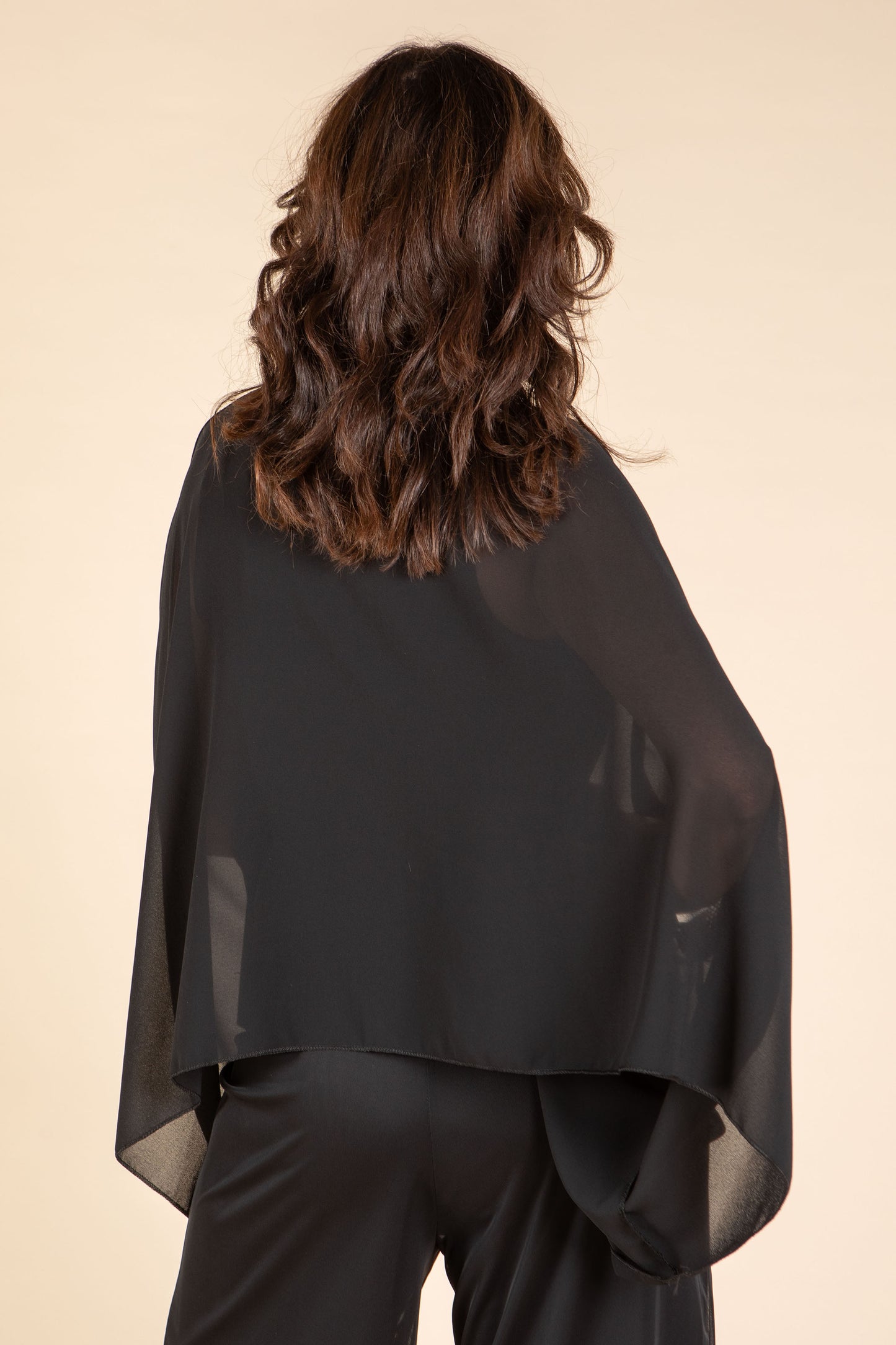 Sequin Trim Chiffon Top