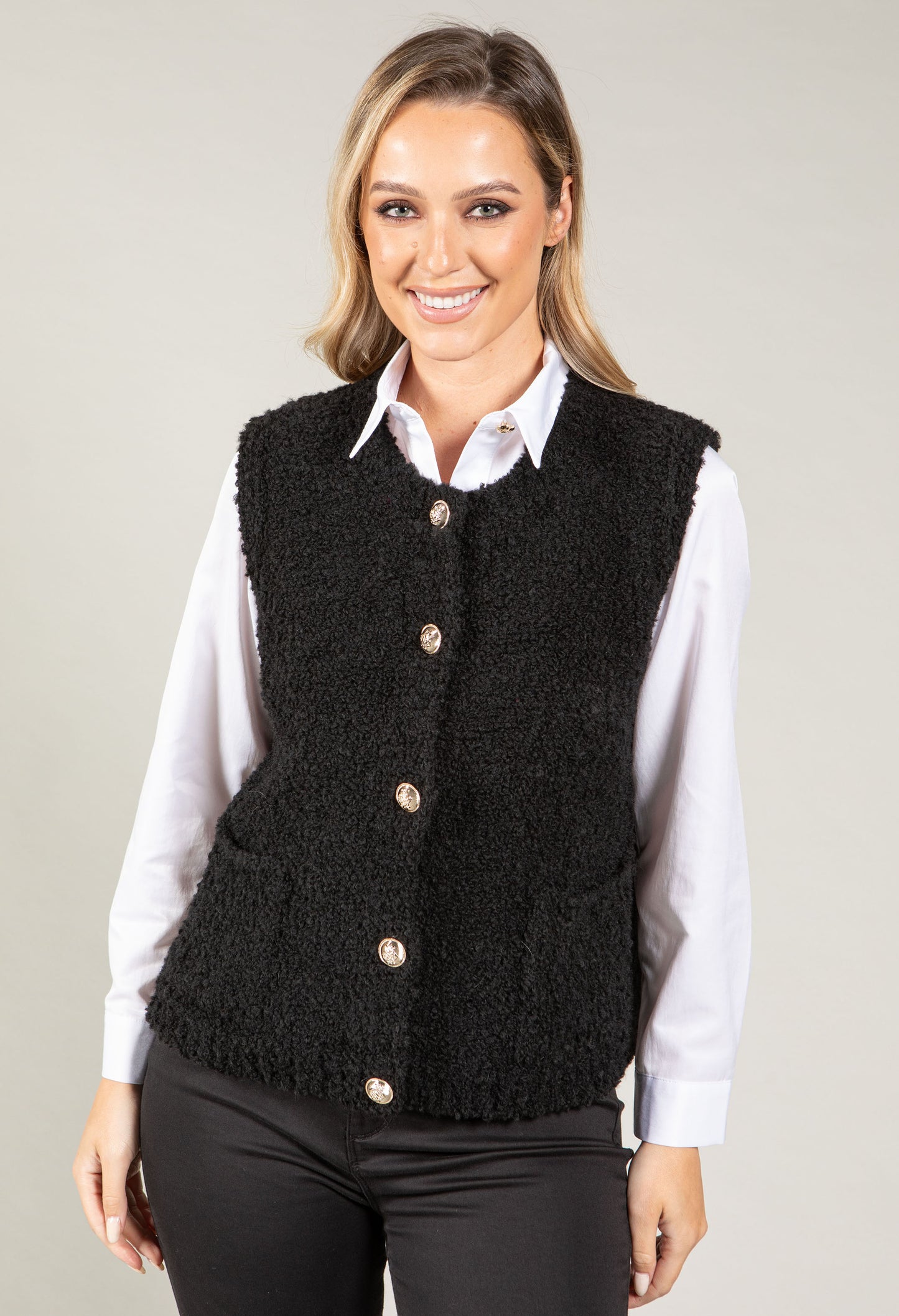 Boucle Wool-Alpaca Blend Waistcoat