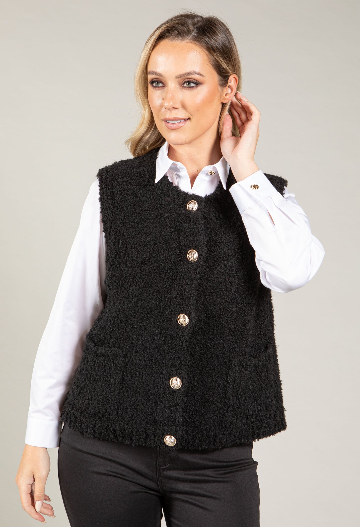 Boucle Wool-Alpaca Blend Waistcoat