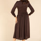 Faux-Wrap Midi Dress
