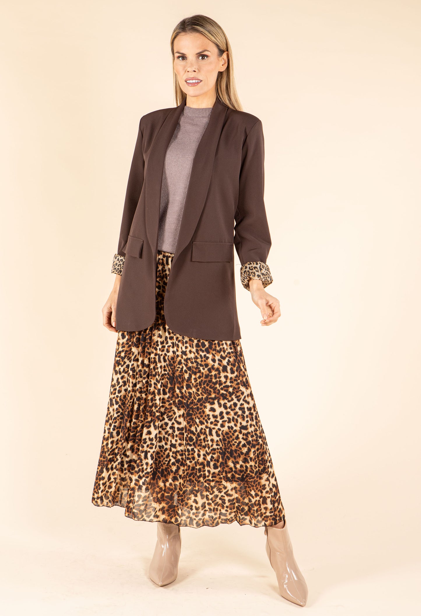 Leopard Open Blazer