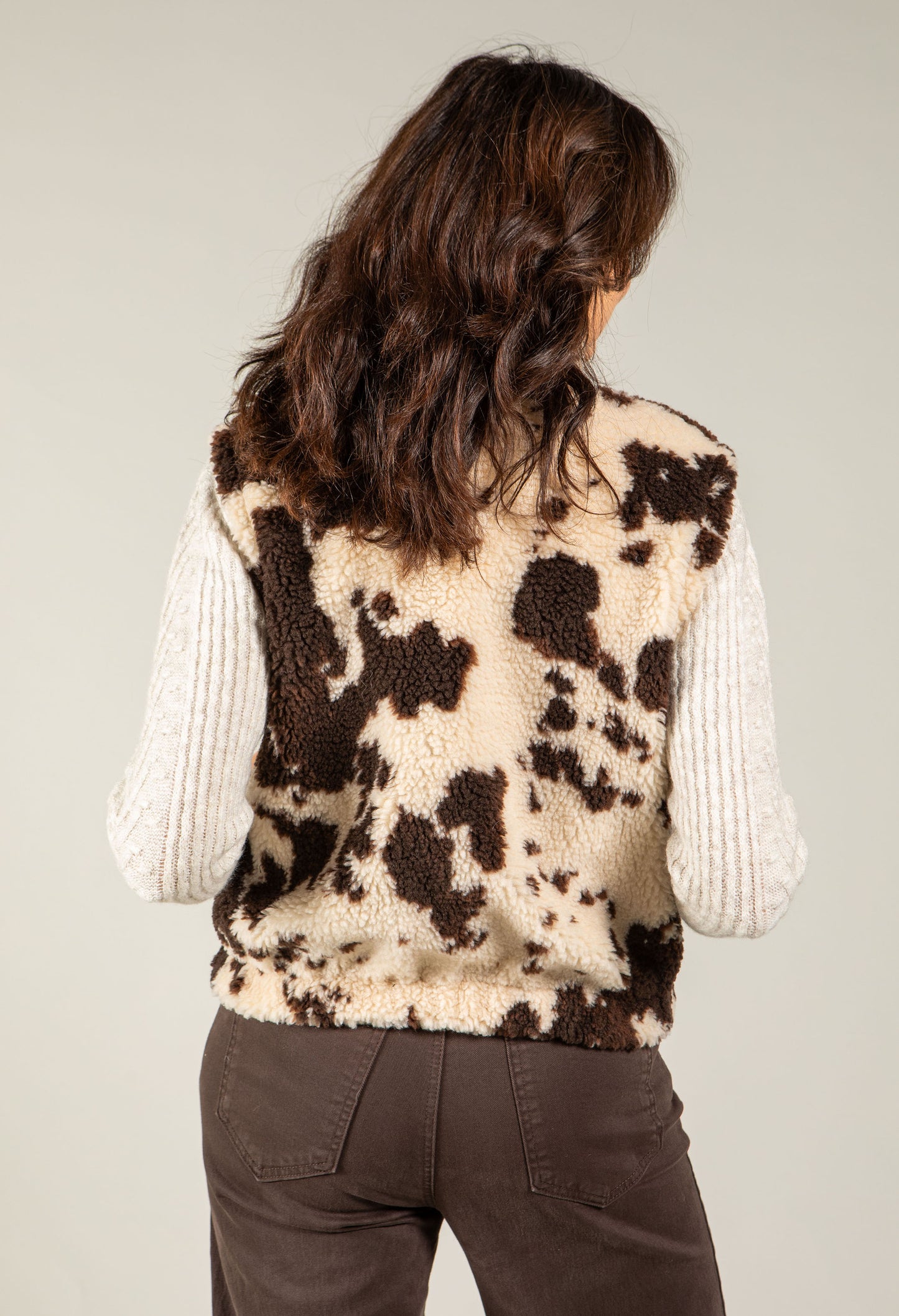 Cow Print Fleece Gilet