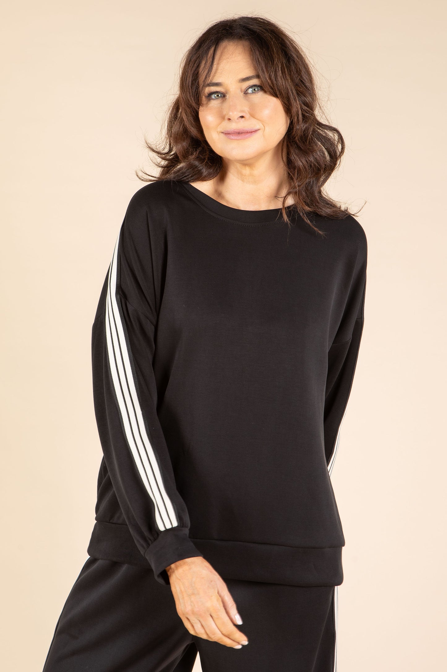 Stripe Detail Long Sleeve Top