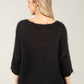 Ribbed Wool-Blend Knit Jumper with Fluffy Trim