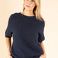 Fluffy Knit Short Sleeve Sweater