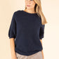 Fluffy Knit Short Sleeve Sweater