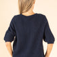 Fluffy Knit Short Sleeve Sweater