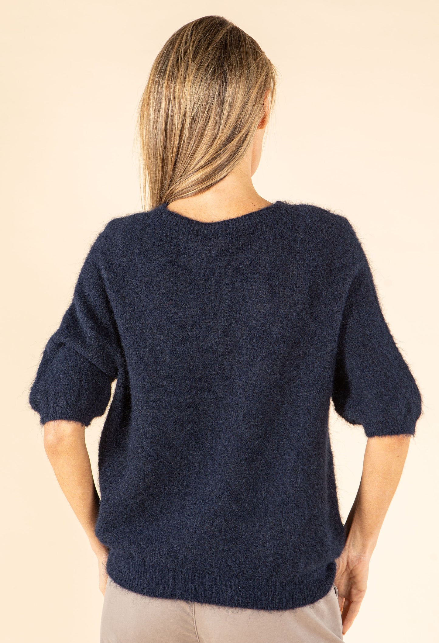 Fluffy Knit Short Sleeve Sweater