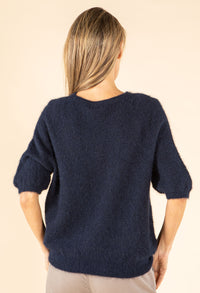 Fluffy Knit Short Sleeve Sweater