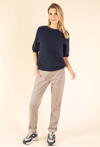 Fluffy Knit Short Sleeve Sweater