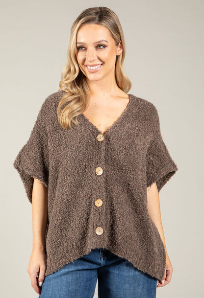 Soft Boucle V-Neck Cardigan