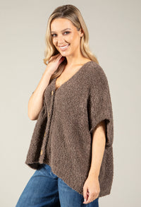 Soft Boucle V-Neck Cardigan