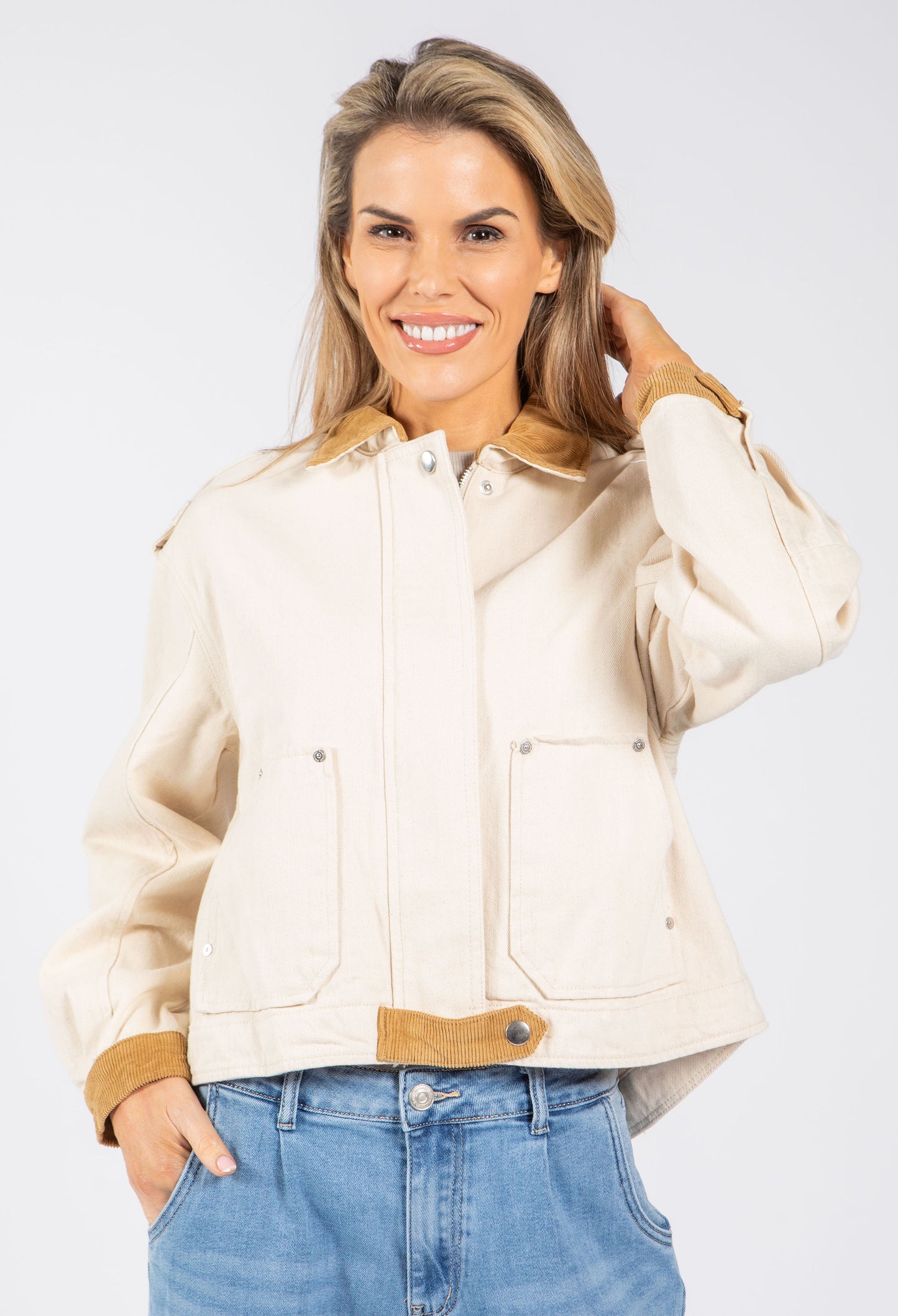 Corduroy Contrast Denim Jacket