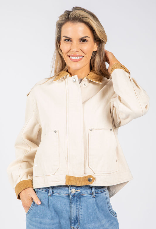 Corduroy Contrast Denim Jacket