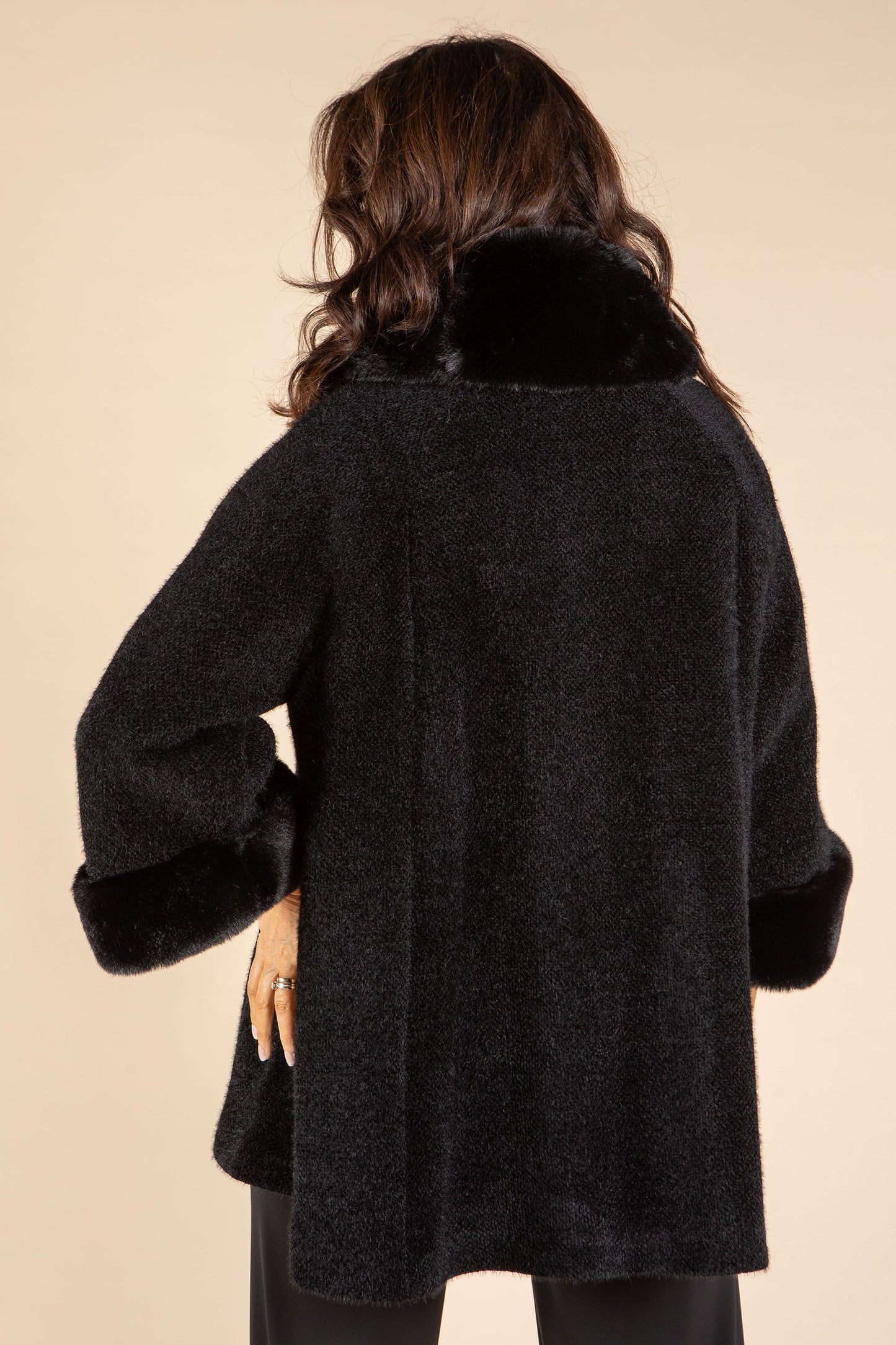 Faux Fur Trim Coat