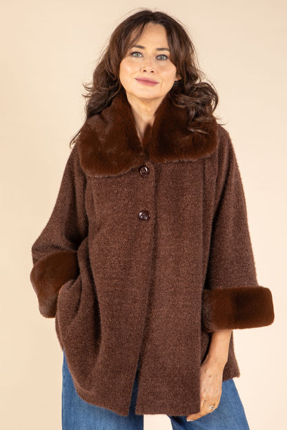 Faux Fur Trim Coat