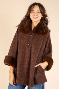 Faux Fur Trim Coat