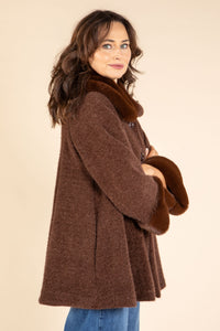 Faux Fur Trim Coat