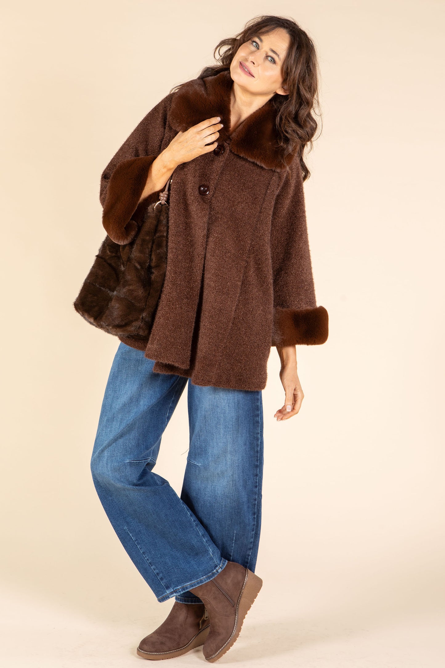 Faux Fur Trim Coat