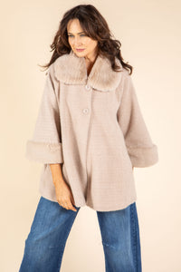 Faux Fur Trim Coat