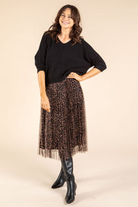 Aurora 2 in 1 Knit & Plisse Leopard Dress