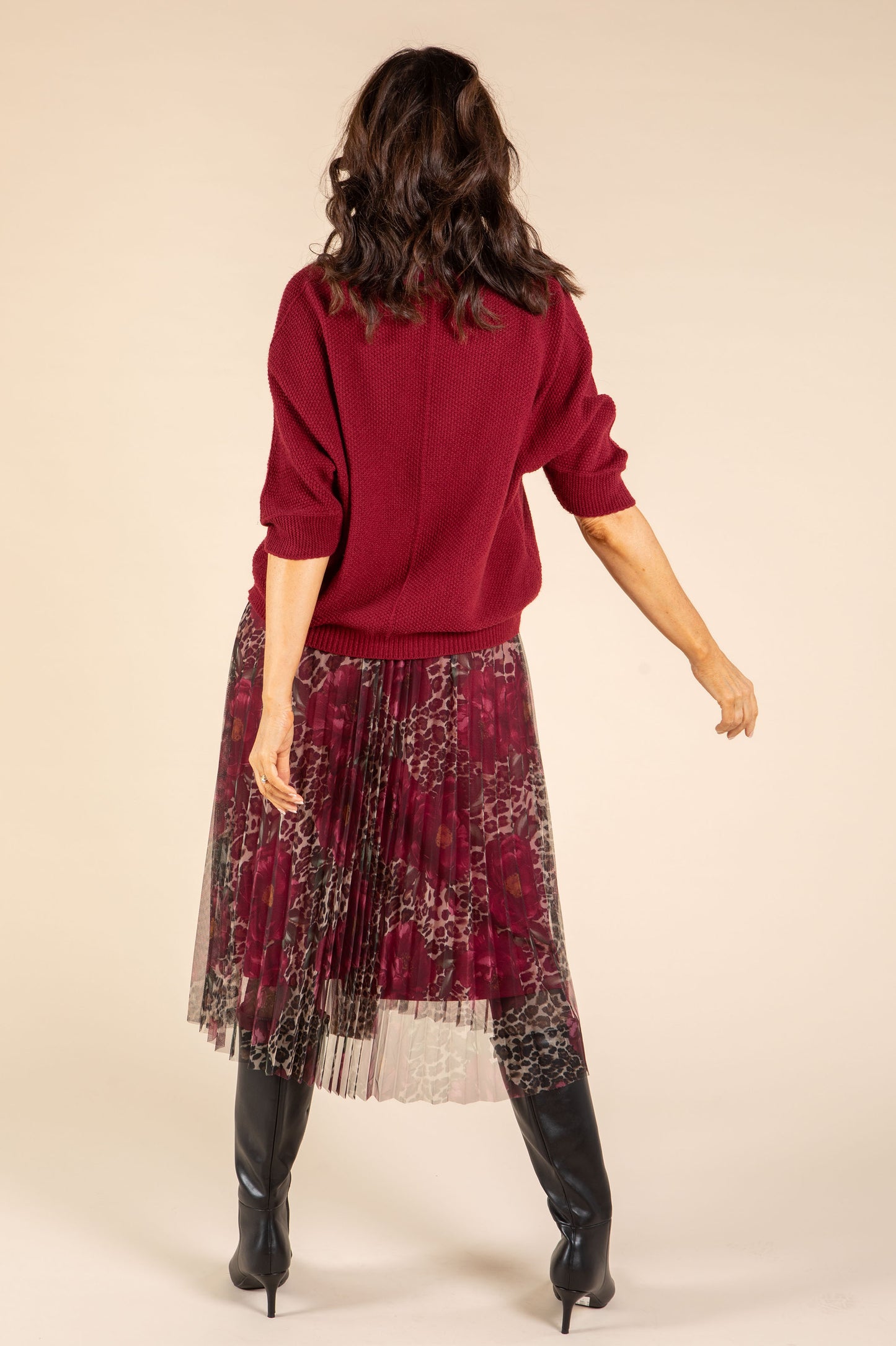 Aurora 2 in 1 Knit & Plisse Leopard Dress