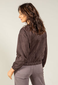 Faux Suede Bomber Jacket