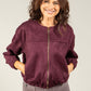 Faux Suede Bomber Jacket