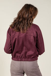 Faux Suede Bomber Jacket