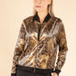 Animal Print Velvet Bomber Jacket