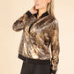 Animal Print Velvet Bomber Jacket