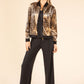 Animal Print Velvet Bomber Jacket