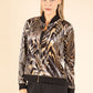 Zebra Velvet Bomber Jacket