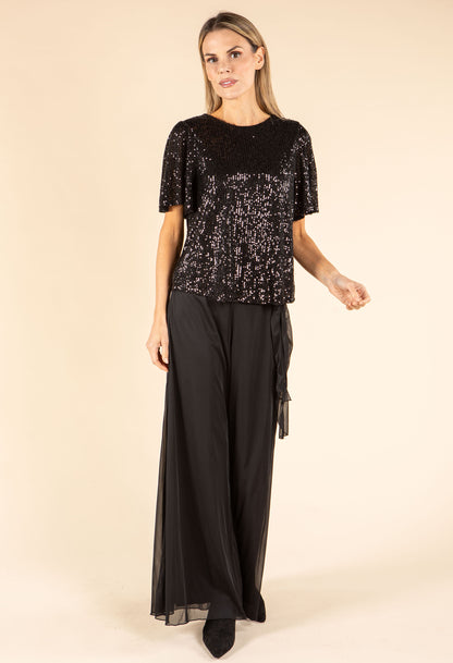 Angel Sleeve Sequin Blouse