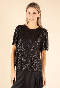 Angel Sleeve Sequin Blouse