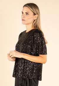 Angel Sleeve Sequin Blouse