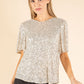 Angel Sleeve Sequin Blouse