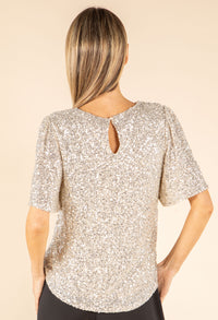 Angel Sleeve Sequin Blouse